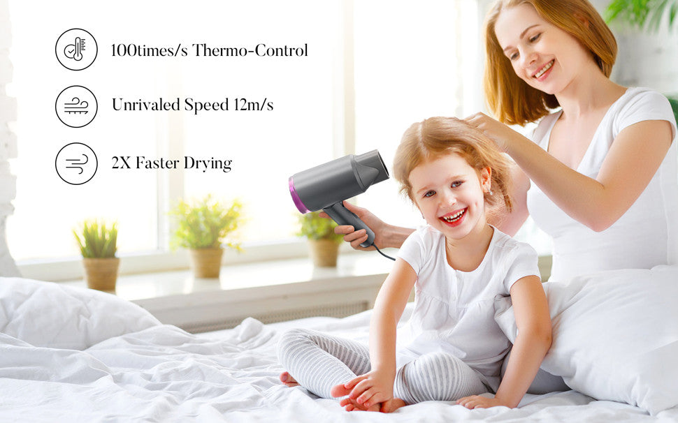 SEJOY Ionic Hair Dryers LED Display AnionTechnology Portable Lightweight Blow Dryer Airflow Salon