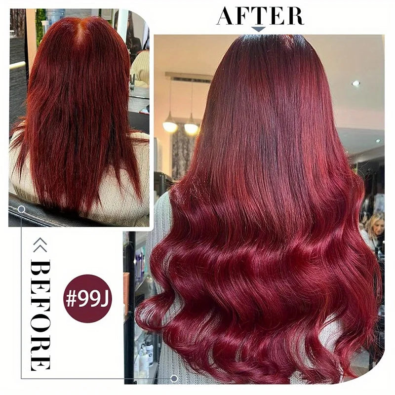 Tape in Hair Extensions Human Hair Wine Red 20 inches 20pcs 50 Grams Per Pack Burgundy Straight Tape in Real Hair Extension