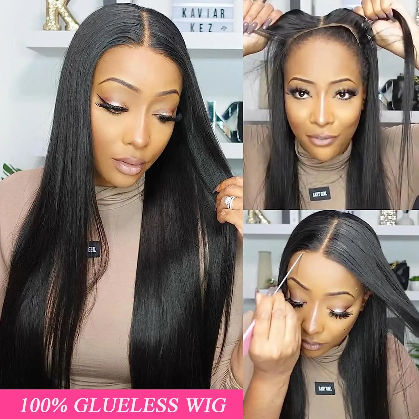 Straight 13x4 13x6 Lace Frontal Wig Glueless Wig Human Hair Wear Go 200Density Straight Human Hair Wigs 5x5 6x4 Pre Cut Lace Wig