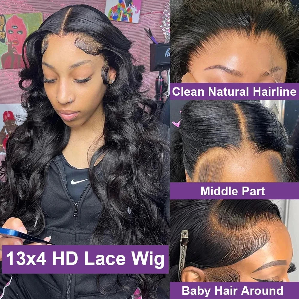 Straight 13x4 13x6 Lace Frontal Wig Glueless Wig Human Hair Wear Go 200Density Straight Human Hair Wigs 5x5 6x4 Pre Cut Lace Wig