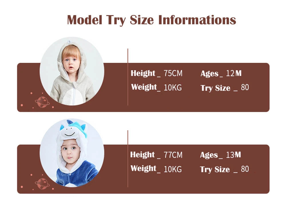 Baby Rompers Winter Costume Flannel for Girl Boy Toddler Infant Clothes Kids Overall Animals Panda Tiger Lion Unicorn Ropa Bebe