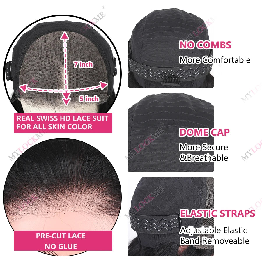 Straight 13x4 13x6 Lace Frontal Wig Glueless Wig Human Hair Wear Go 200Density Straight Human Hair Wigs 5x5 6x4 Pre Cut Lace Wig