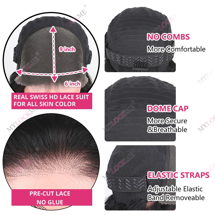 Straight 13x4 13x6 Lace Frontal Wig Glueless Wig Human Hair Wear Go 200Density Straight Human Hair Wigs 5x5 6x4 Pre Cut Lace Wig