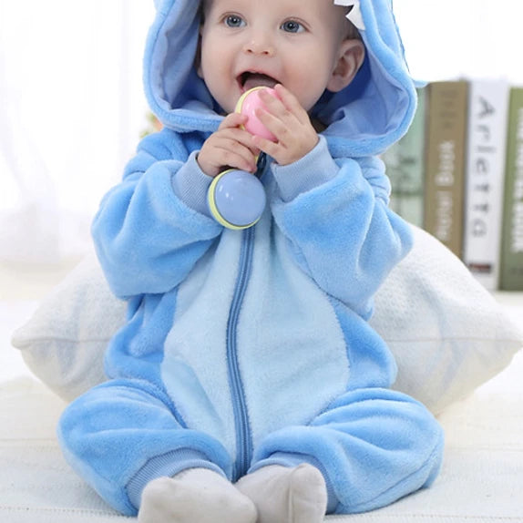 Baby Rompers Winter Costume Flannel for Girl Boy Toddler Infant Clothes Kids Overall Animals Panda Tiger Lion Unicorn Ropa Bebe