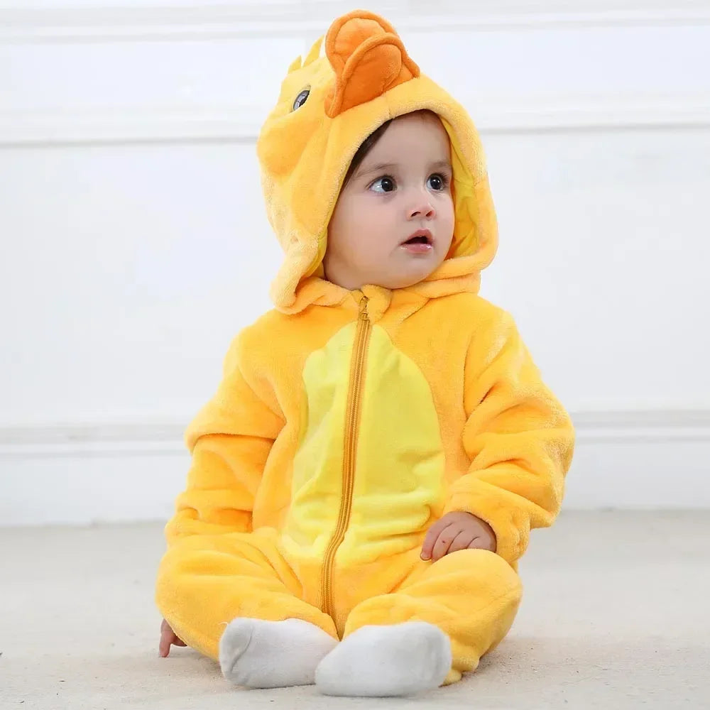 Baby Rompers Winter Costume Flannel for Girl Boy Toddler Infant Clothes Kids Overall Animals Panda Tiger Lion Unicorn Ropa Bebe