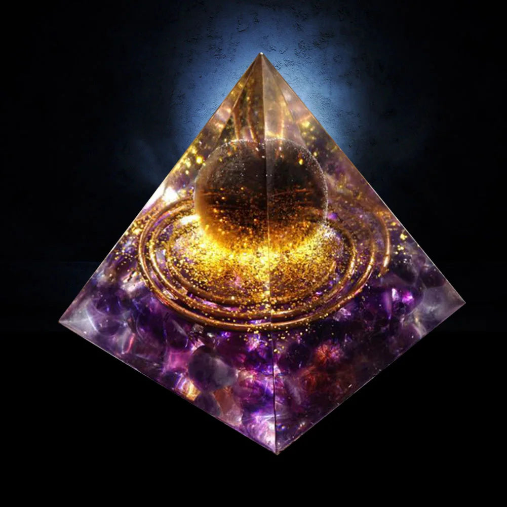 Natural Stone Crystal Orgonite Pyramid Healing Stone Chakra Reiki Home Office Decoration Gift Outdoor Garden Party Decor