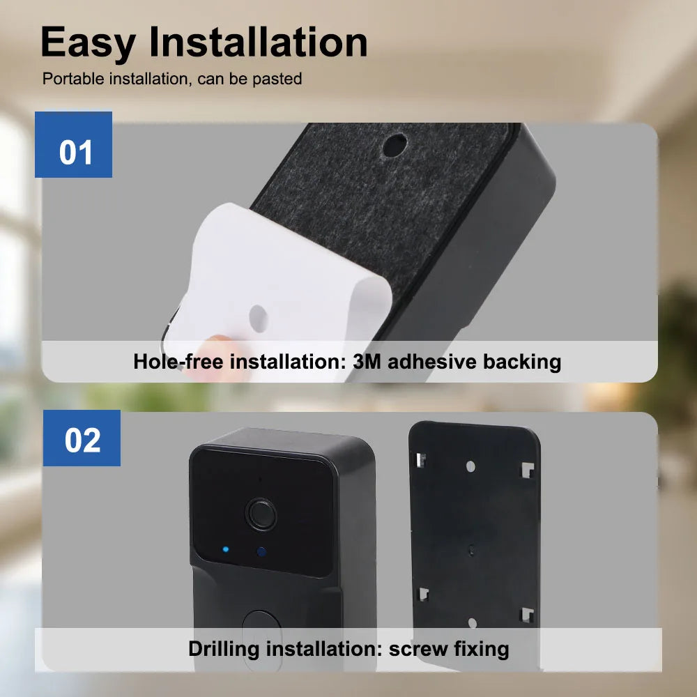 Secure HD Door Bell Intercom Voice Change Camera Wireless For Home Night Vision Smart Home Security WIFI Video Doorbell Two Way
