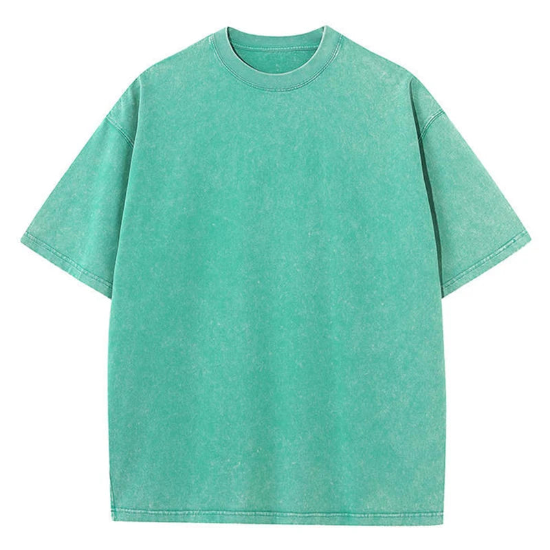 Women Cotton Washed Solid T-Shirt Summer Casual Short Sleeve O-Neck Distressed Tops Fashion Street Oversize Tees Female Clothing