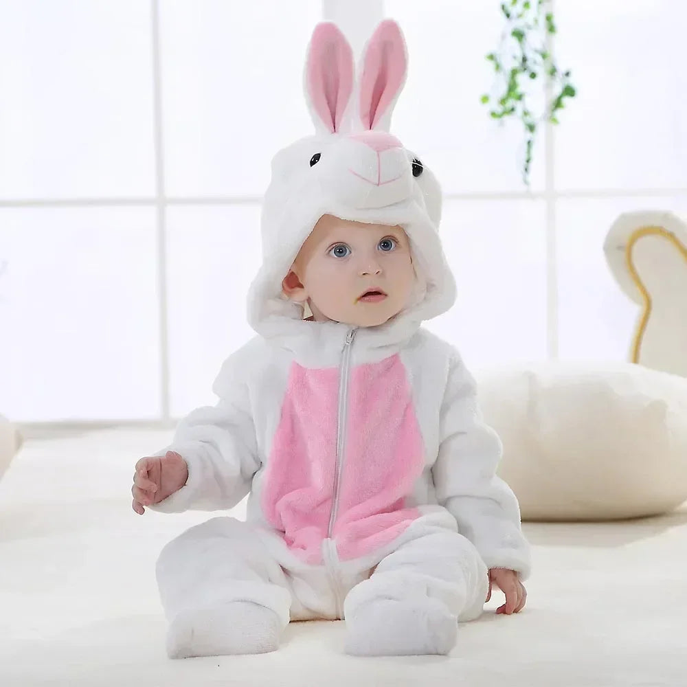 Baby Rompers Winter Costume Flannel for Girl Boy Toddler Infant Clothes Kids Overall Animals Panda Tiger Lion Unicorn Ropa Bebe