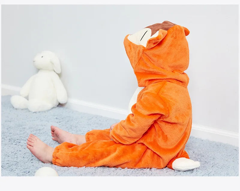 Baby Rompers Winter Costume Flannel for Girl Boy Toddler Infant Clothes Kids Overall Animals Panda Tiger Lion Unicorn Ropa Bebe