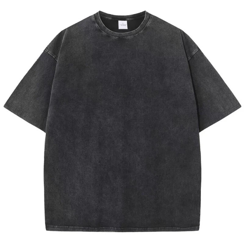 Women Cotton Washed Solid T-Shirt Summer Casual Short Sleeve O-Neck Distressed Tops Fashion Street Oversize Tees Female Clothing