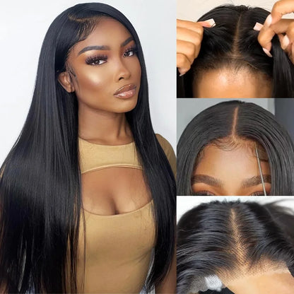 Straight 13x4 13x6 Lace Frontal Wig Glueless Wig Human Hair Wear Go 200Density Straight Human Hair Wigs 5x5 6x4 Pre Cut Lace Wig