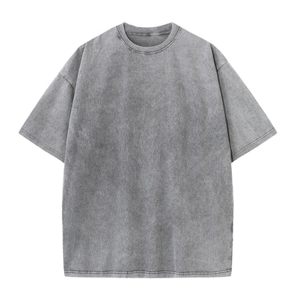 Women Cotton Washed Solid T-Shirt Summer Casual Short Sleeve O-Neck Distressed Tops Fashion Street Oversize Tees Female Clothing