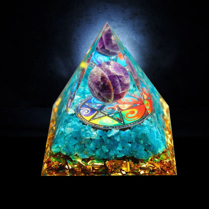 Natural Stone Crystal Orgonite Pyramid Healing Stone Chakra Reiki Home Office Decoration Gift Outdoor Garden Party Decor