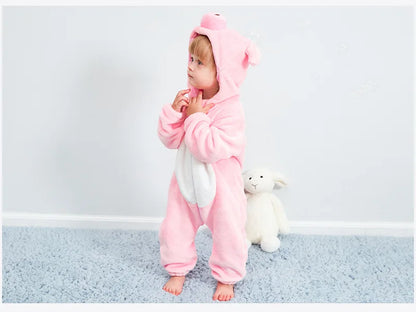Baby Rompers Winter Costume Flannel for Girl Boy Toddler Infant Clothes Kids Overall Animals Panda Tiger Lion Unicorn Ropa Bebe