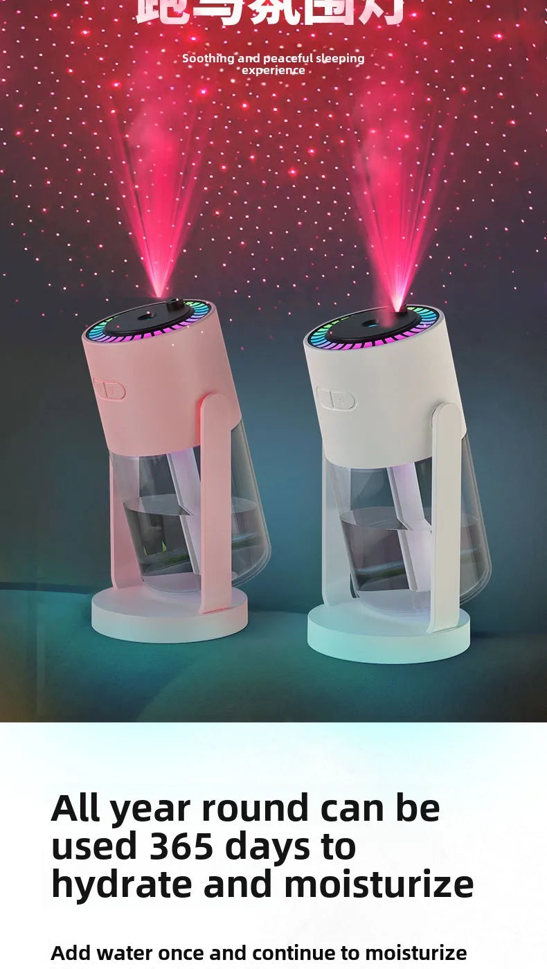 Star Projection Device Humidifier USB Ultrasonic Car Air Humidifier Household Hydrating Nebulizer