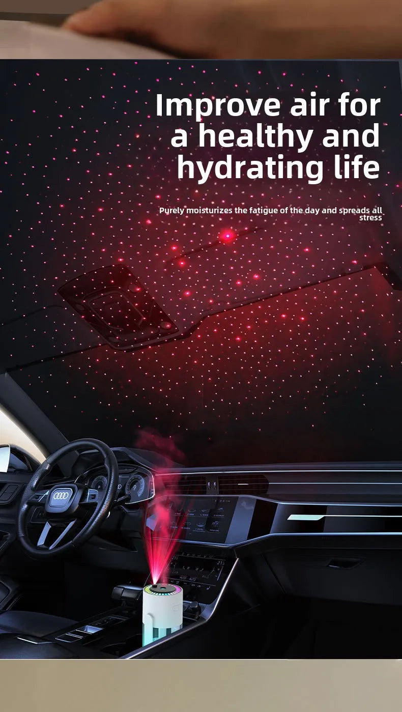 Star Projection Device Humidifier USB Ultrasonic Car Air Humidifier Household Hydrating Nebulizer