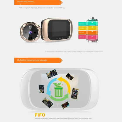 Digital Door Viewer Peephole Door Camera Doorbell 2.8-inch LCD Screen Night Vision Photo Shooting Digital Door Monitoring