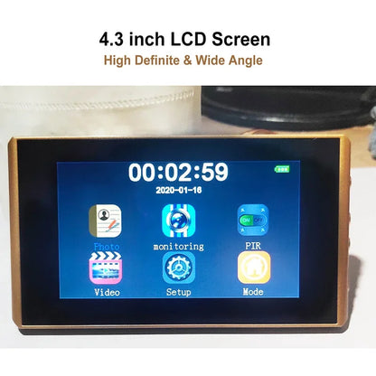 Door Viewer Video Peephole Camera Motion Detection 4.3" Monitor Digital Ring Doorbell Video-eye Security Voice Record