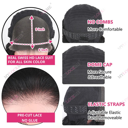 Straight 13x4 13x6 Lace Frontal Wig Glueless Wig Human Hair Wear Go 200Density Straight Human Hair Wigs 5x5 6x4 Pre Cut Lace Wig