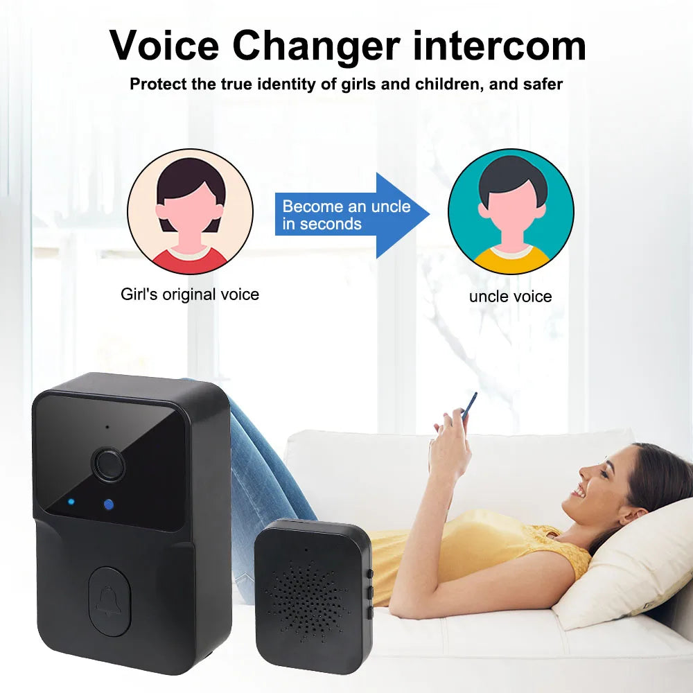 Secure HD Door Bell Intercom Voice Change Camera Wireless For Home Night Vision Smart Home Security WIFI Video Doorbell Two Way