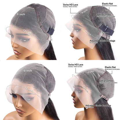 High Density Bone Straight Human Hair Wigs 13x6 Hd Lace Frontal Wig 30 40 Inch Lace Front Wigs For Women Choice Cheap On Sale