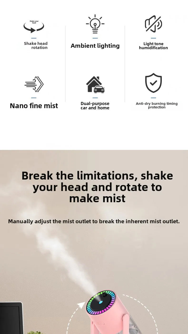Star Projection Device Humidifier USB Ultrasonic Car Air Humidifier Household Hydrating Nebulizer